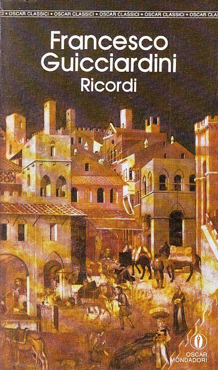 LN- RICORDI - FRANCESCO GUICCIARDINI - MONDADORI - OSCAR CLASSICI-- 1991- B- XFS