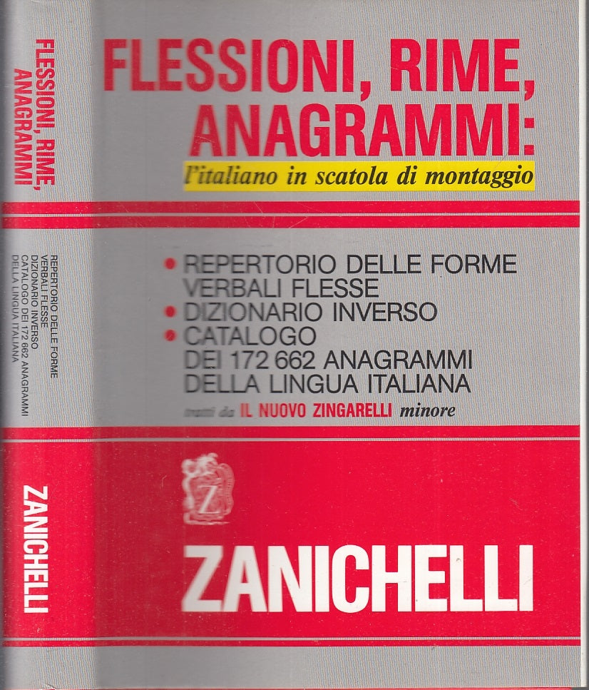 LZ- FLESSIONI RIME ANAGRAMMI L'ITALIANO -- ZANICHELLI --- 1988- CS- YDS580