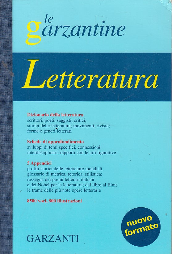Dizionario della Letteratura Enciclopedia- Garzanti Le Garzantine- 1a ed.- ZFS59