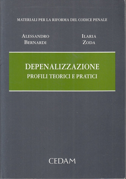 LZ- DEPENALIZZAZIONE PROFILI TEORICI E PRATICI -- CEDAM --- 2008 - B - ZFS463
