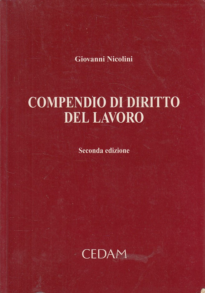 LZ- COMPENDIO DI DIRITTO DEL LAVORO - NICOLINI - CEDAM --- 2007 - B - ZFS162