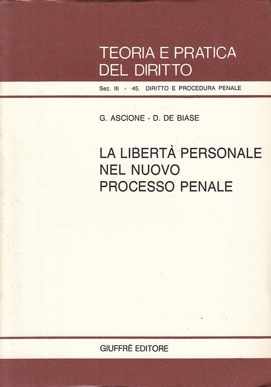 LZ- LIBERTA' PERSONALE NEL PROCESSO PENALE -- GIUFFRE' --- 1990 - B - ZDS178