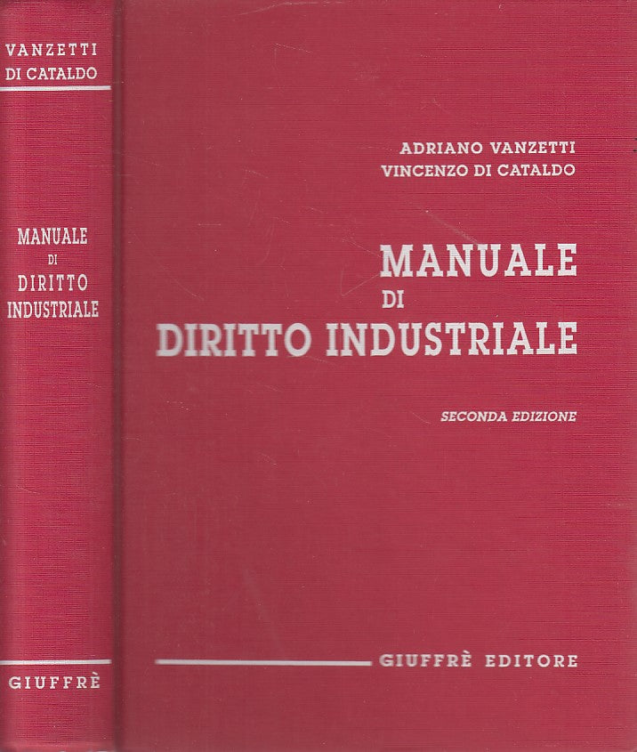 LZ- MANUALE DI DIRITTO INDUSTRIALE - VANZETTI - GIUFFRE' --- 1996 - C - ZDS313