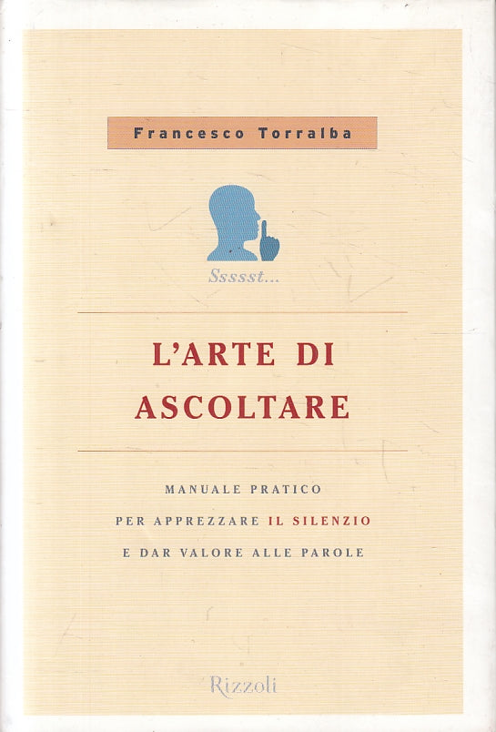 LS- L'ARTE DI ASCOLTARE - FRANCESCO TORRALBA- RIZZOLI-- 1a ED.- 2008- CS- ZFS185