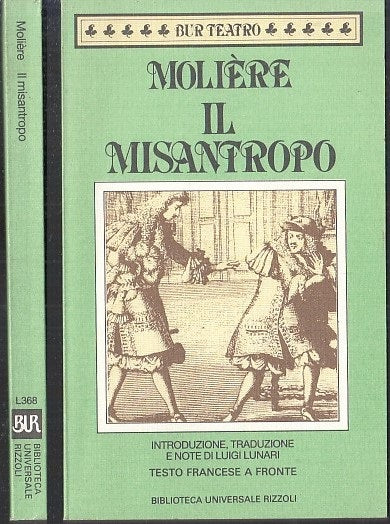 LN- IL MISANTROPO FRANCESE A FRONTE - MOLIERE - BUR - TEATRO -- 1994 - B - XFS36