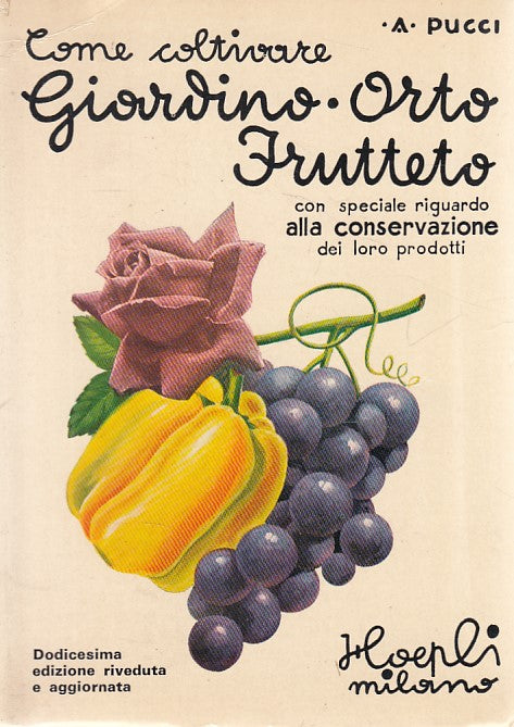 LZ- COME COLTIVARE GIARDINO ORTO FRUTTETO - PUCCI - HOEPLI --- 1979 - B - YDS316