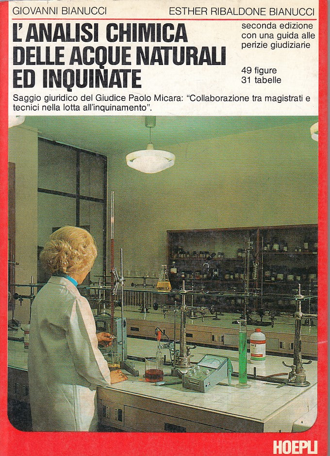 LZ- ANALISI CHIMICA ACQUE NATURALI ED INQUINATE -- HOEPLI --- 1987 - B - YFS596