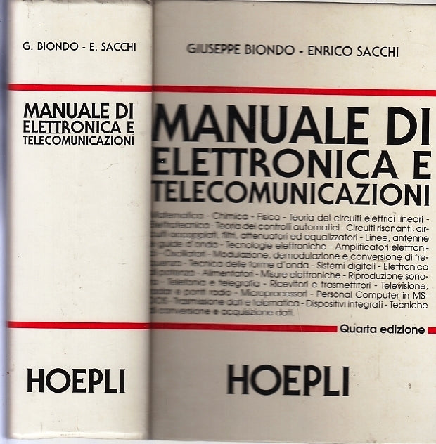 LZ- MANUALE DI ELETTRONICA TELECOMUNICAZIONI - BIONDO- HOEPLI--- 1994- C- YFS577