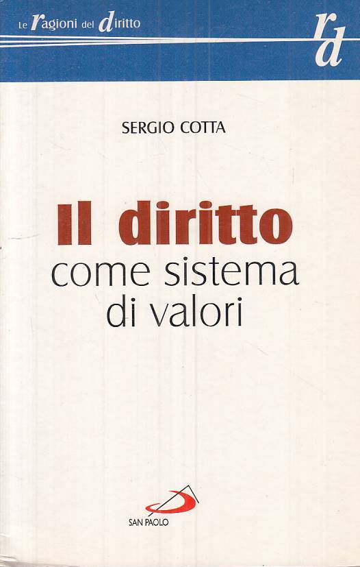 LS- IL DIRITTO COME SISTEMA DI VALORI - COTTA - SAN PAOLO --- 2004 - B - ZTS289