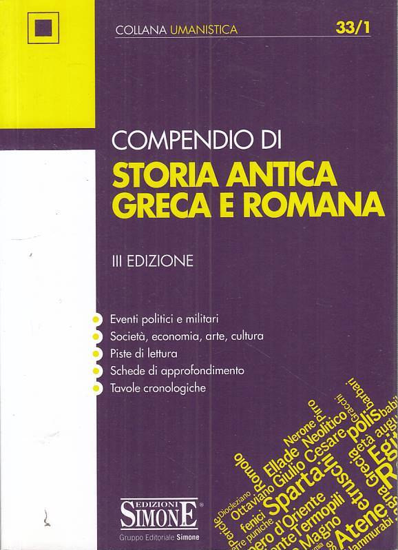 LS- COMPENDIO DI STORIA ANTICA GRECA E ROMANA -- SIMONE---- B - ZFS429