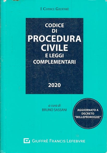 LZ- I CODICI GIUFFRE' CODICE PROCEDURA CIVILE- SASSANI- GIUFFRE'- 2000- B- YFS36