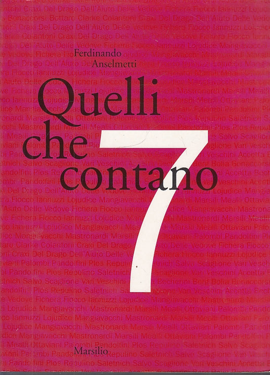 LT- QUELLI CHE CONTANO N.7 - FERDINANDO ANSELMETTI - MARSILIO--- 1999- B- ZFS353