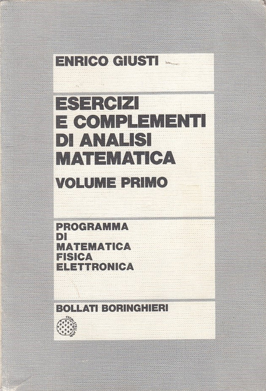 LZ- ESERCIZI COMPLEMENTI ANALISI MATEMATICA N.1-- BORINGHIERI--- 1996- B- ZFS165