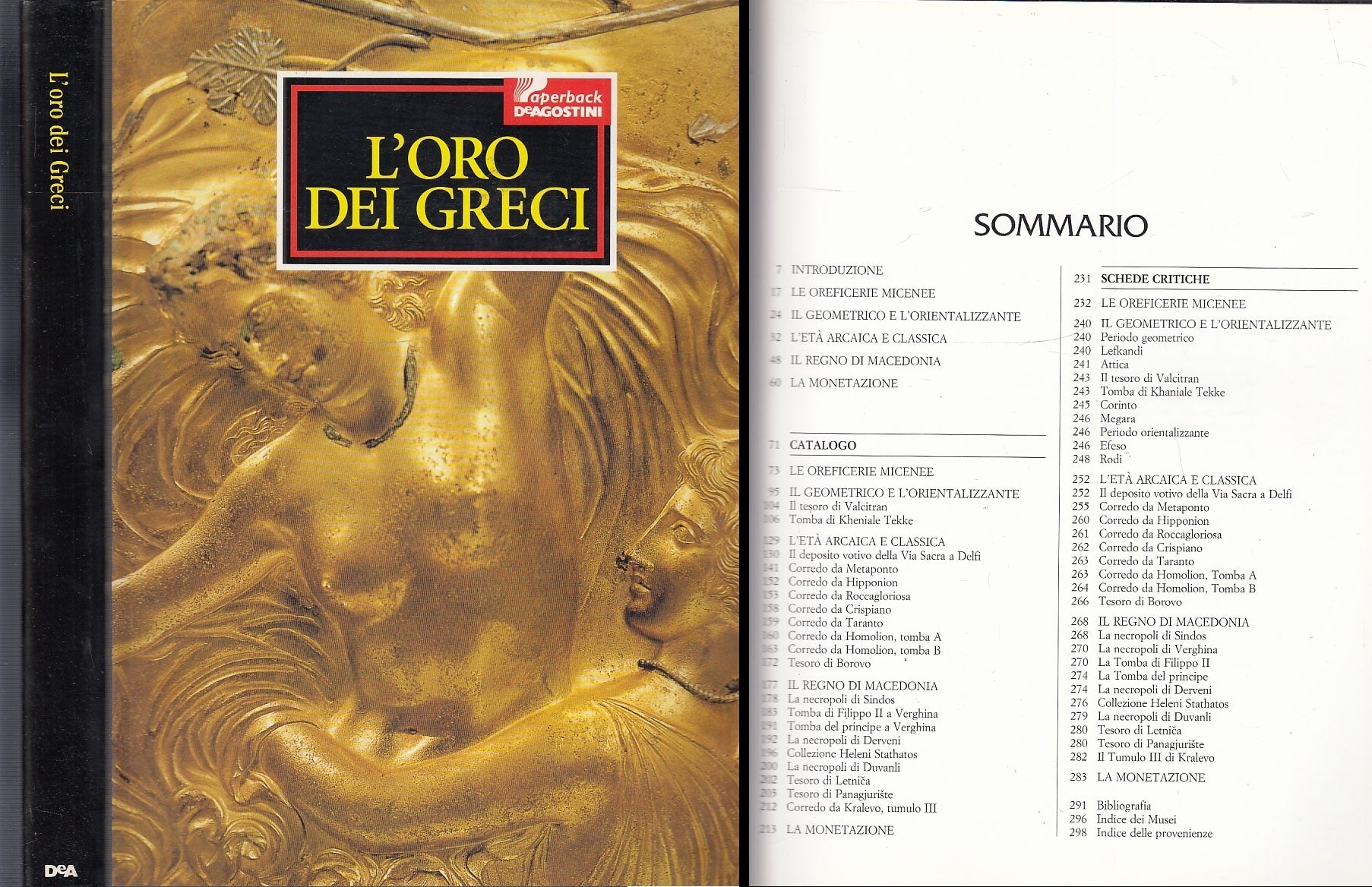 LT- L'ORO DEI GRECI CATALOGO -- DeAGOSTINI PAPERBACK --- 1992 - B - ZFS564