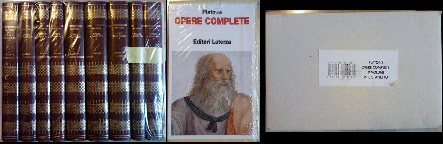 LN- PLATONE OPERE COMPLETE COFANETTO 9 VOLUMI NUOVO -- LATERZA --- 1993- C- YFS