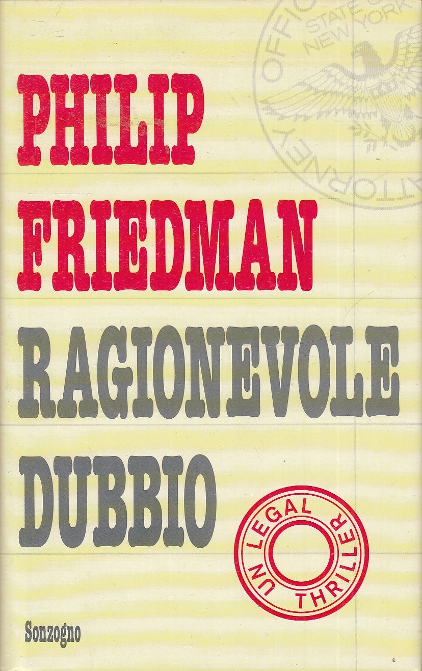 RAGIONEVOLE DUBBIO - PHILIP FRIEDMAN - SONZOGNO - CS- JXS77