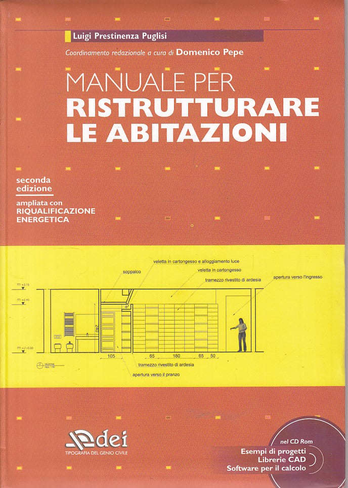 LZ- MANUALE PER RISTRUTTURARE ABITAZIONI + CD- PUGLISI- DEI--- 2010 - B - ZFS672