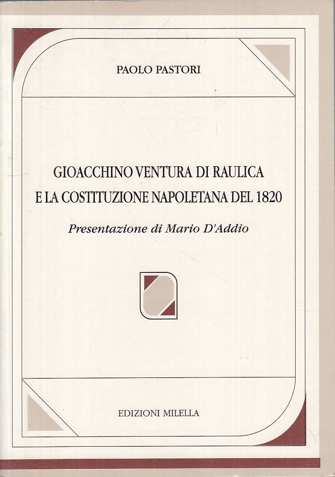 LS- GIOACCHINO VENTURA RAULICA E COSTITUZIONE -- MILLELA --- 1997 - B - YTS482
