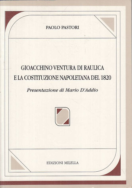 LS- GIOACCHINO VENTURA RAULICA E COSTITUZIONE -- MILLELA --- 1997 - B - YTS482