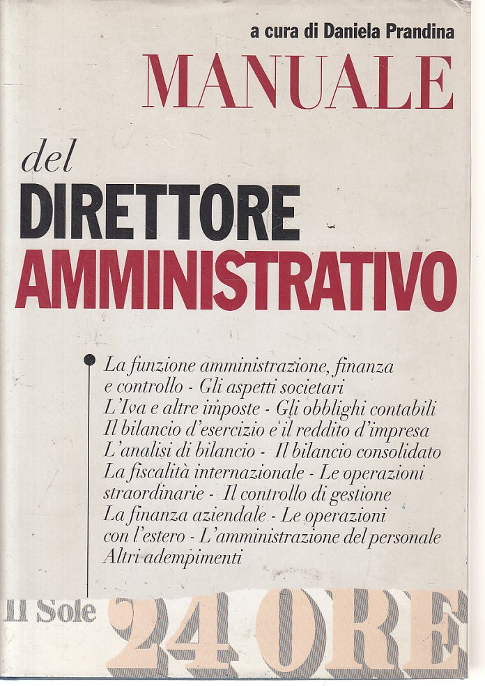 LZ- MANUALE DIRETTORE AMMINISTRATIVO- PRANDINA- SOLE 24 ORE--- 1998- CS - YFS270