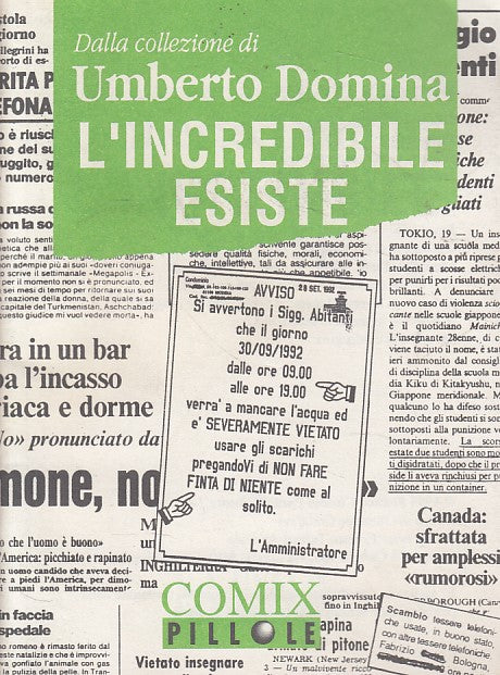 LN- L'INCREDIBILE ESISTE - DOMINA - COMIX PANINI - PILLOLE -- 1994 - S - ZDS530