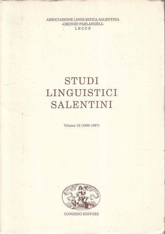 LS- STUDI LINGUISTICI SALENTINI VOL.15 -- CONGEDO --- 1988 - B - YFS34