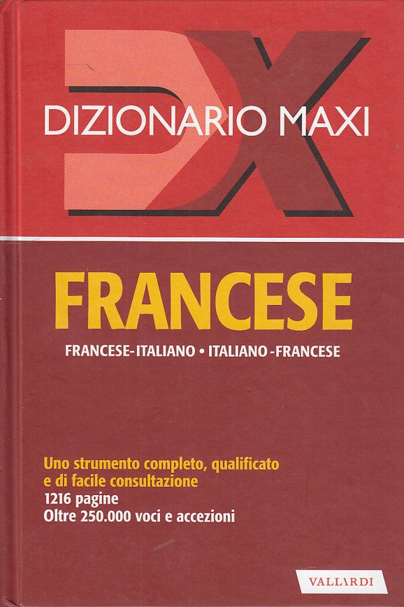 LZ- DIZIONARIO MAXI FRANCESE ITALIANO-- VALLARDI--- 2012 - C- YDS259