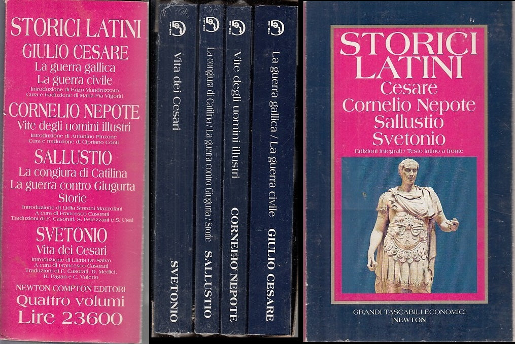 LN- STORICI LATINI COFANETTO 4 VOLUMI- SALUSTIO SVETONIO- NEWTON--- 1995- B- YFS