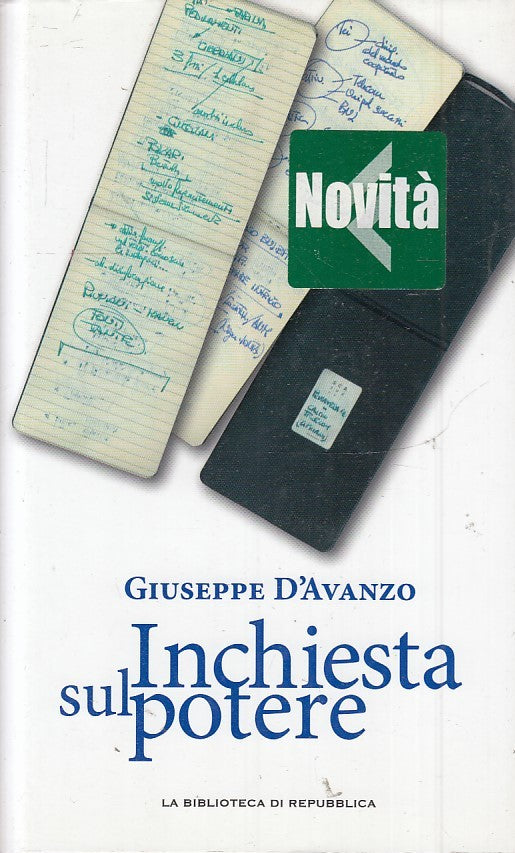 INCHIESTA SUL POTERE - GIUSEPPE D'AVANZO - BIBLIOTECA REPUBBLICA- CS- JXS50