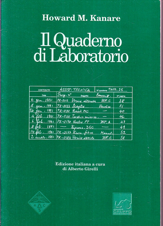 Il quaderno di laboratorio - Howard Kanare- Ed. Italiana Alberto Girelli- ZFS225
