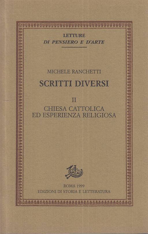 LS- SCRITTI DIVERSI II CHIESA CATTOLICA - RANCHETTI - ROMA --- 1999 - B - ZTS54