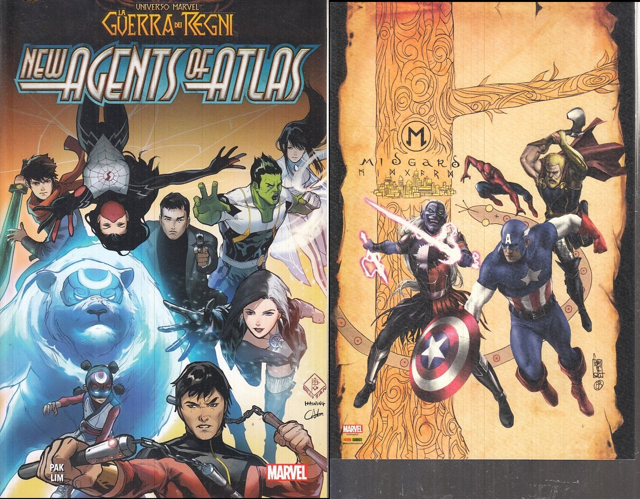 FS- UNIVERSO MARVEL GUERRA DEI REGNI NEW AGENTS OF ATLAS CON STAMPA- PANINI- M23