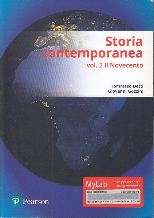 LS- STORIA CONTEMPORANEA VOL.2 IL NOVECENTO- DETTI - PEARSON --- 2017- B- YFS286