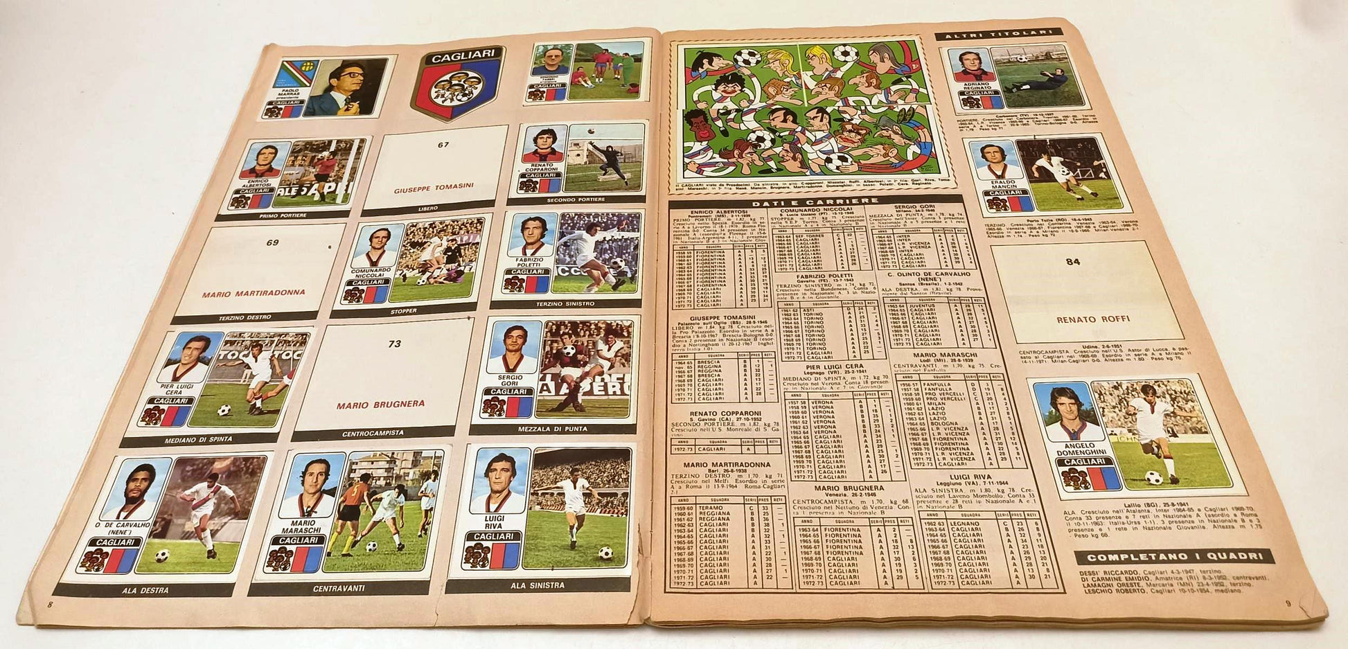AA- ALBUM CALCIATORI PANINI 1972/73 COMPLETO -113 FIGURINE - LBM21