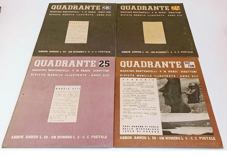 LR- RIVISTA ARCHITETTURA QUADRANTE BONTEMPELLI BARDI 1933 - LOTTO 21 VOLUMI- ZFS319