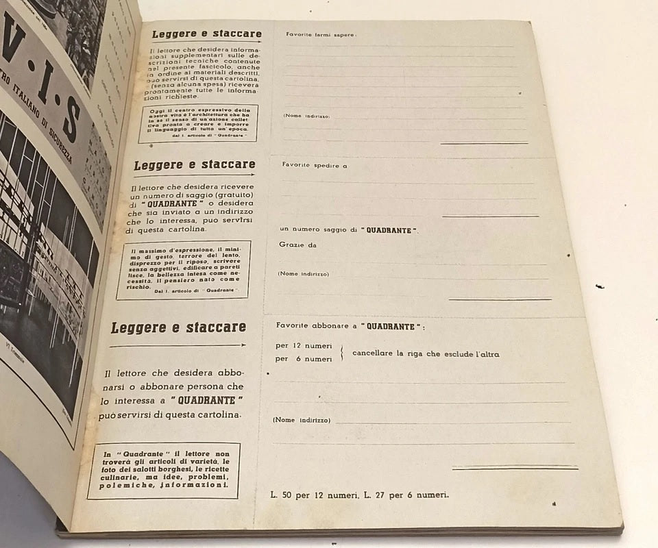 LR- RIVISTA ARCHITETTURA QUADRANTE BONTEMPELLI BARDI 1933 - LOTTO 21 VOLUMI- ZFS319