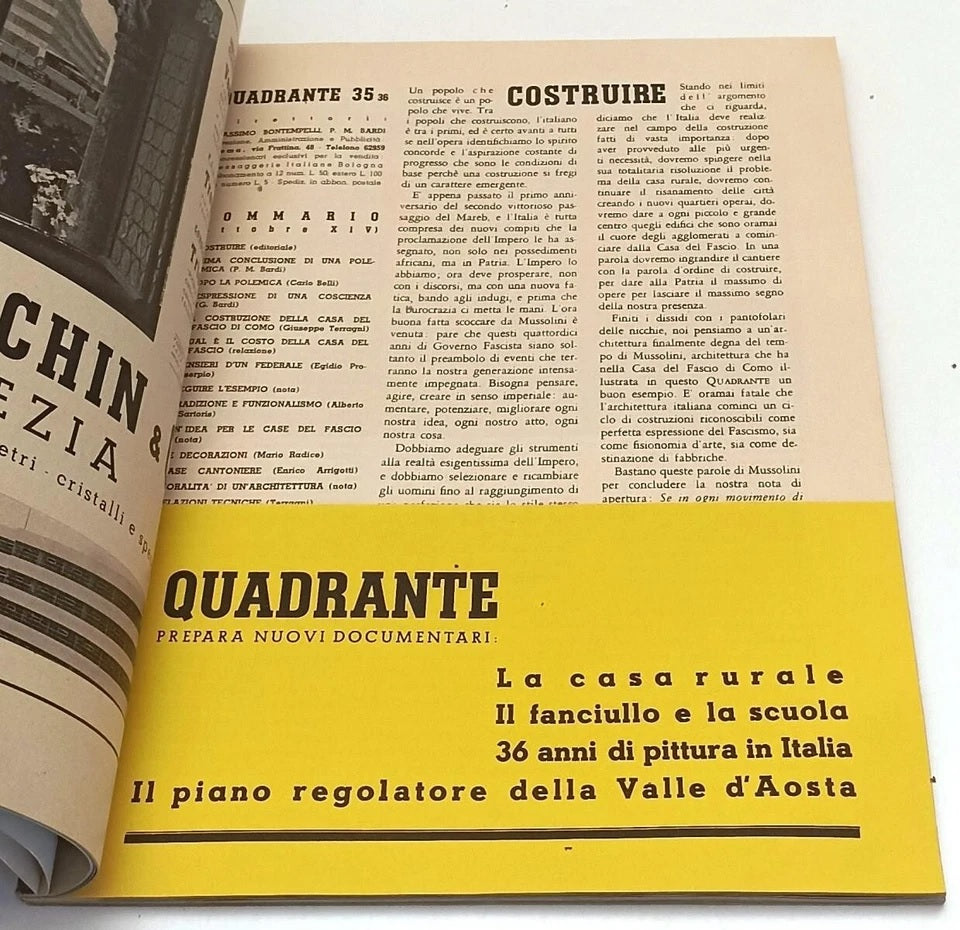LR- RIVISTA ARCHITETTURA QUADRANTE BONTEMPELLI BARDI 1933 - LOTTO 21 VOLUMI- ZFS319