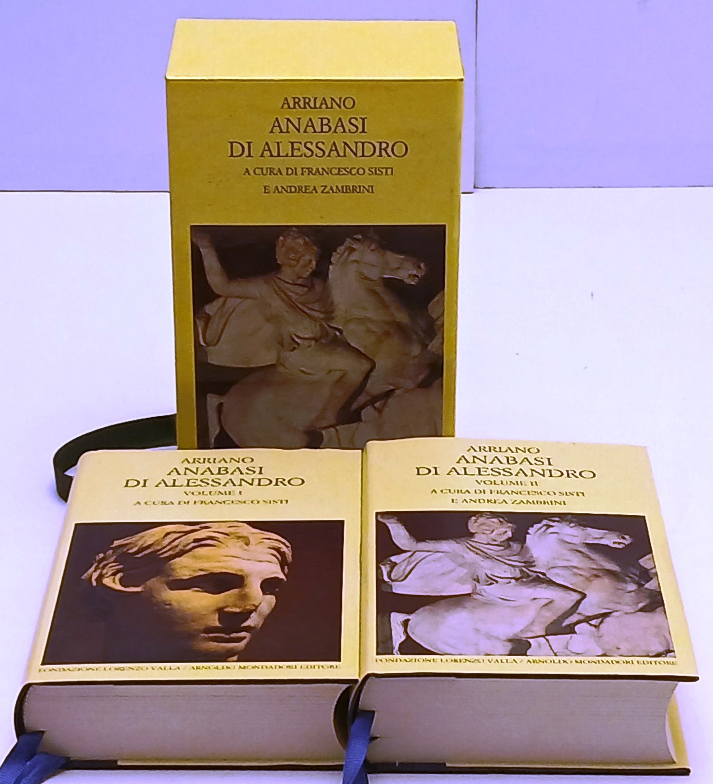 Anabasi di Alessandro 2 volumi - Arriano- Lorenzo Valla- greco cofanetto- ZFS47