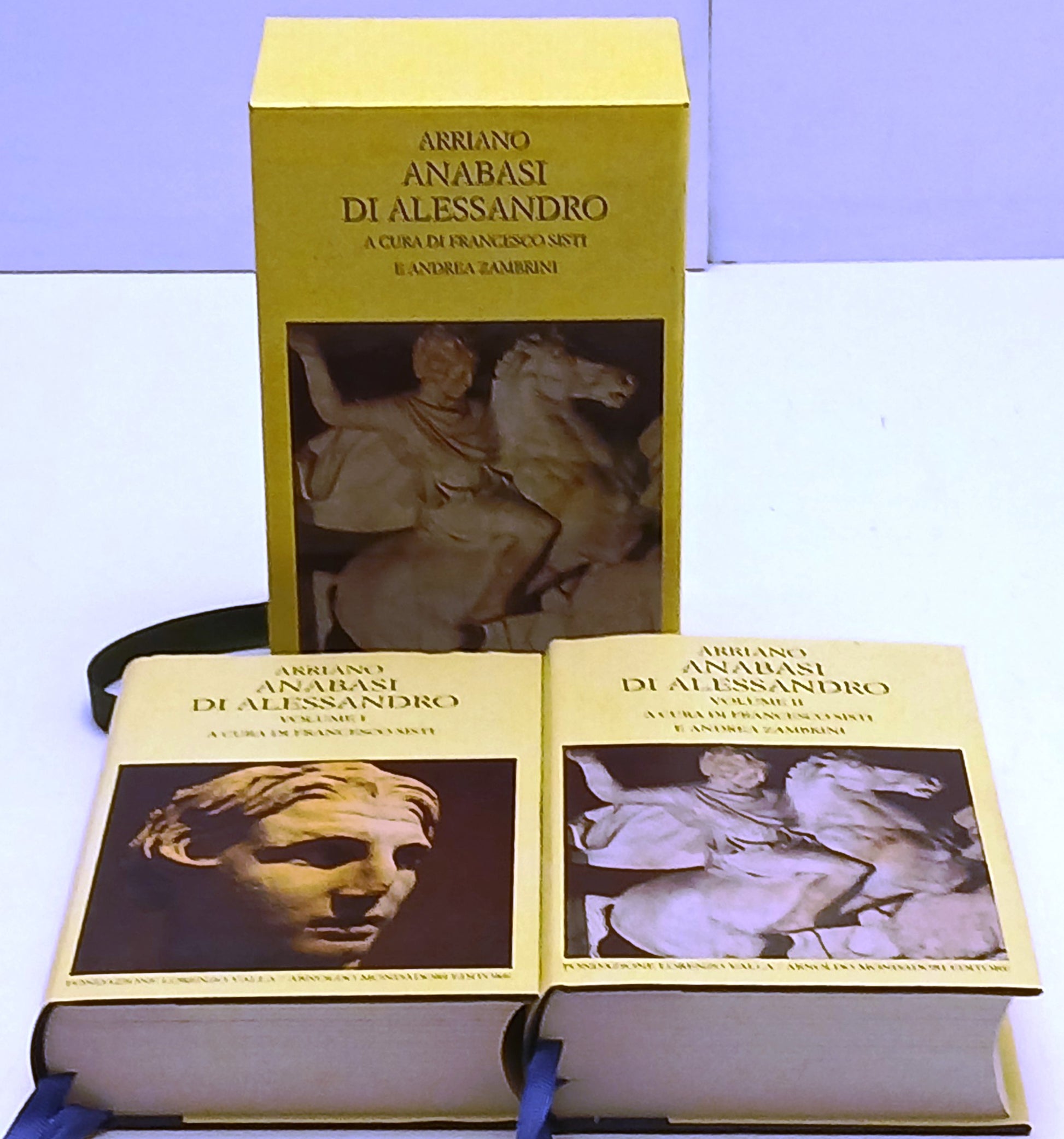 Anabasi di Alessandro 2 volumi - Arriano- Lorenzo Valla- greco cofanetto- ZFS47
