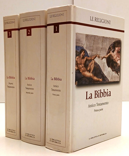 LD- LA BIBBIA 3 VOLUMI ANTICO e NUOVO TESTAMENTO -- REPUBBLICA - 2005 - C- ZFS82