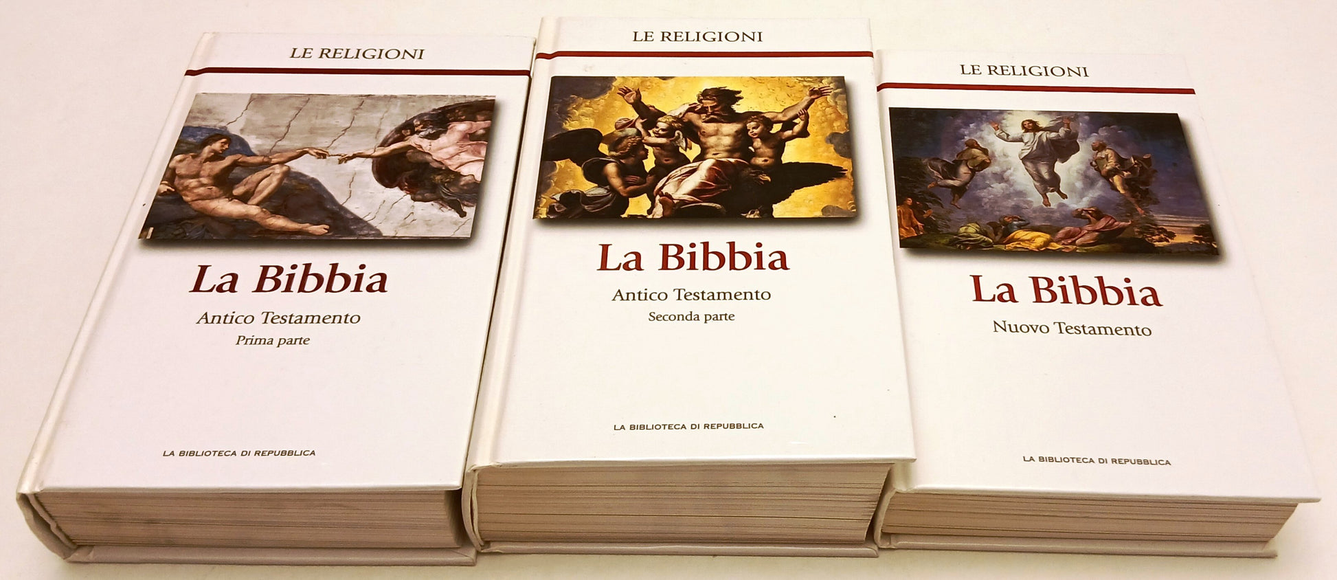 LD- LA BIBBIA 3 VOLUMI ANTICO e NUOVO TESTAMENTO -- REPUBBLICA - 2005 - C- ZFS82