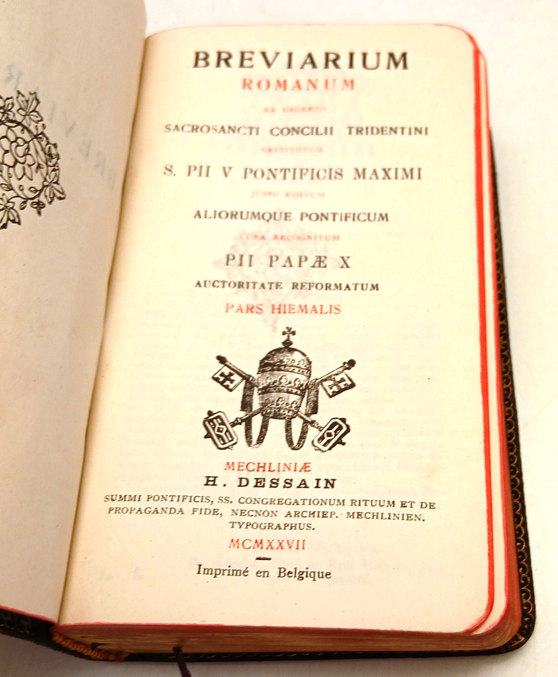 Breviarium Romanum Decreti Sacrosanti Concilii Tridentini- Hiemalis 1927- ZFS223