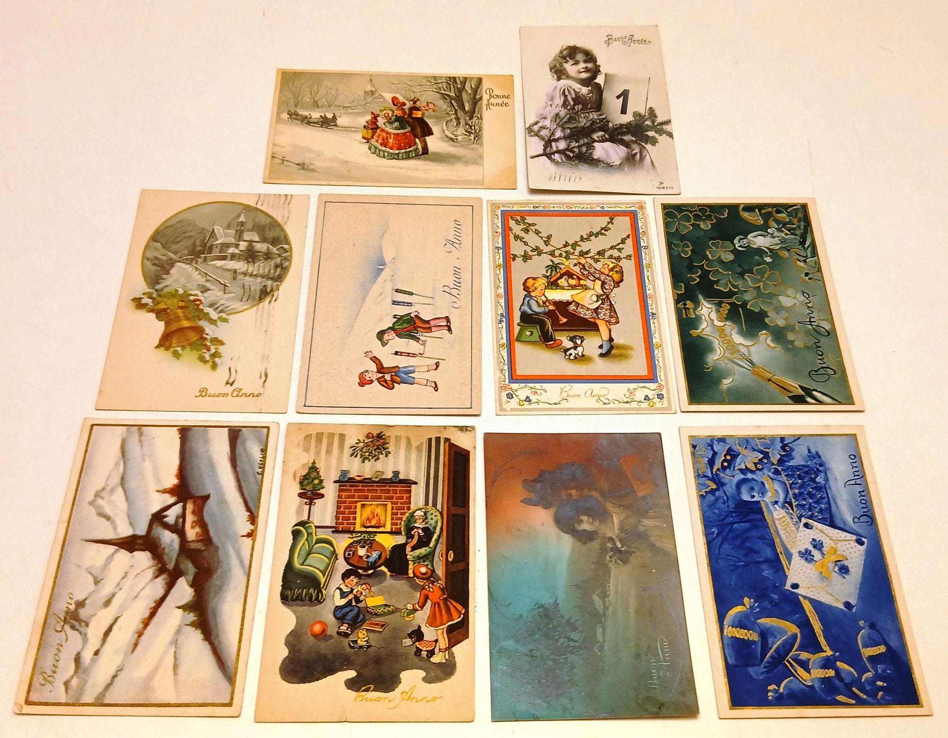 CC- Cartolina - Lotto 10 cartoline Auguri Buon Anno - RVSz187