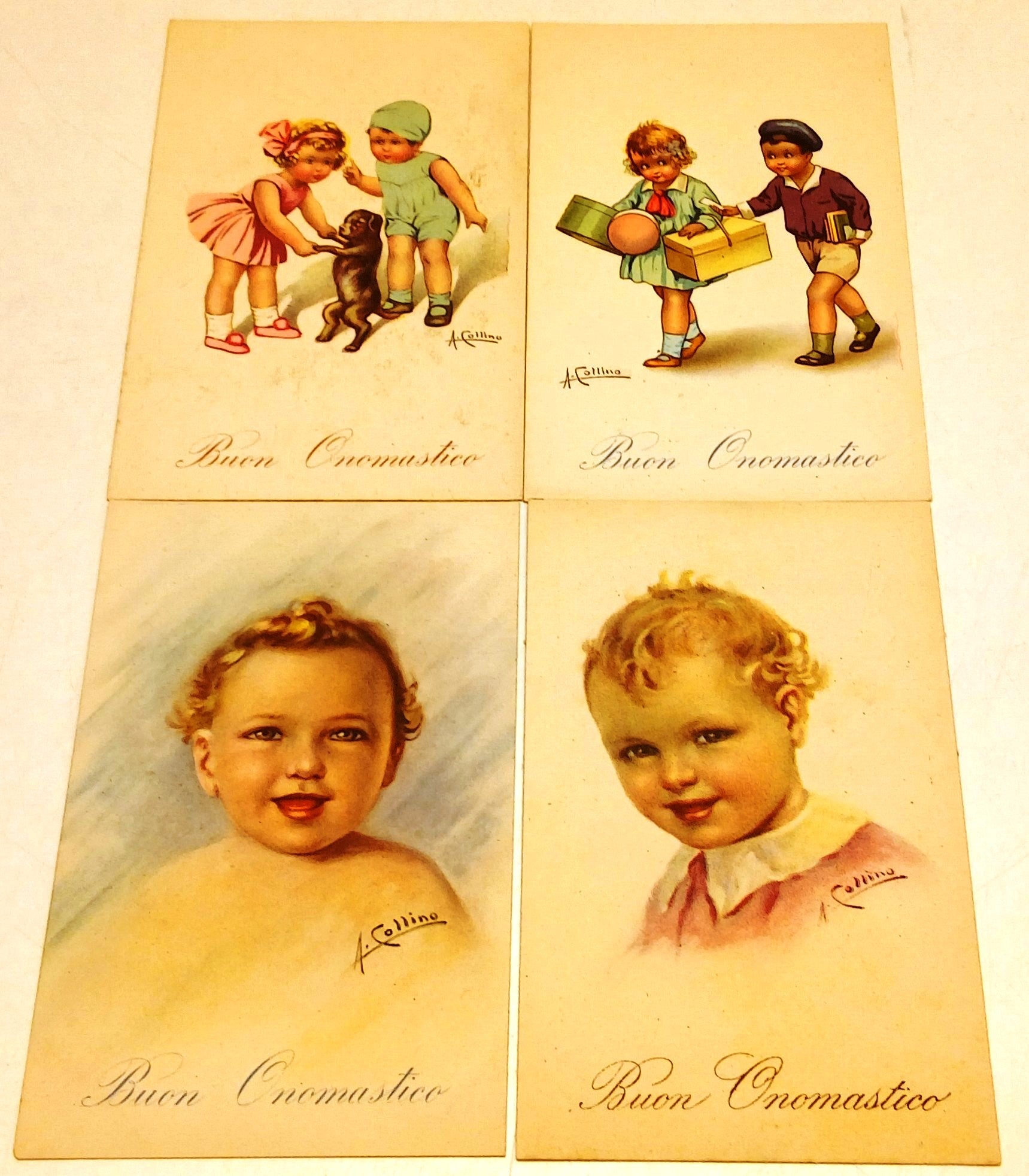 CC- Cartolina - Lotto 4 cartoline Auguri Buon Onomastico - RVSz188