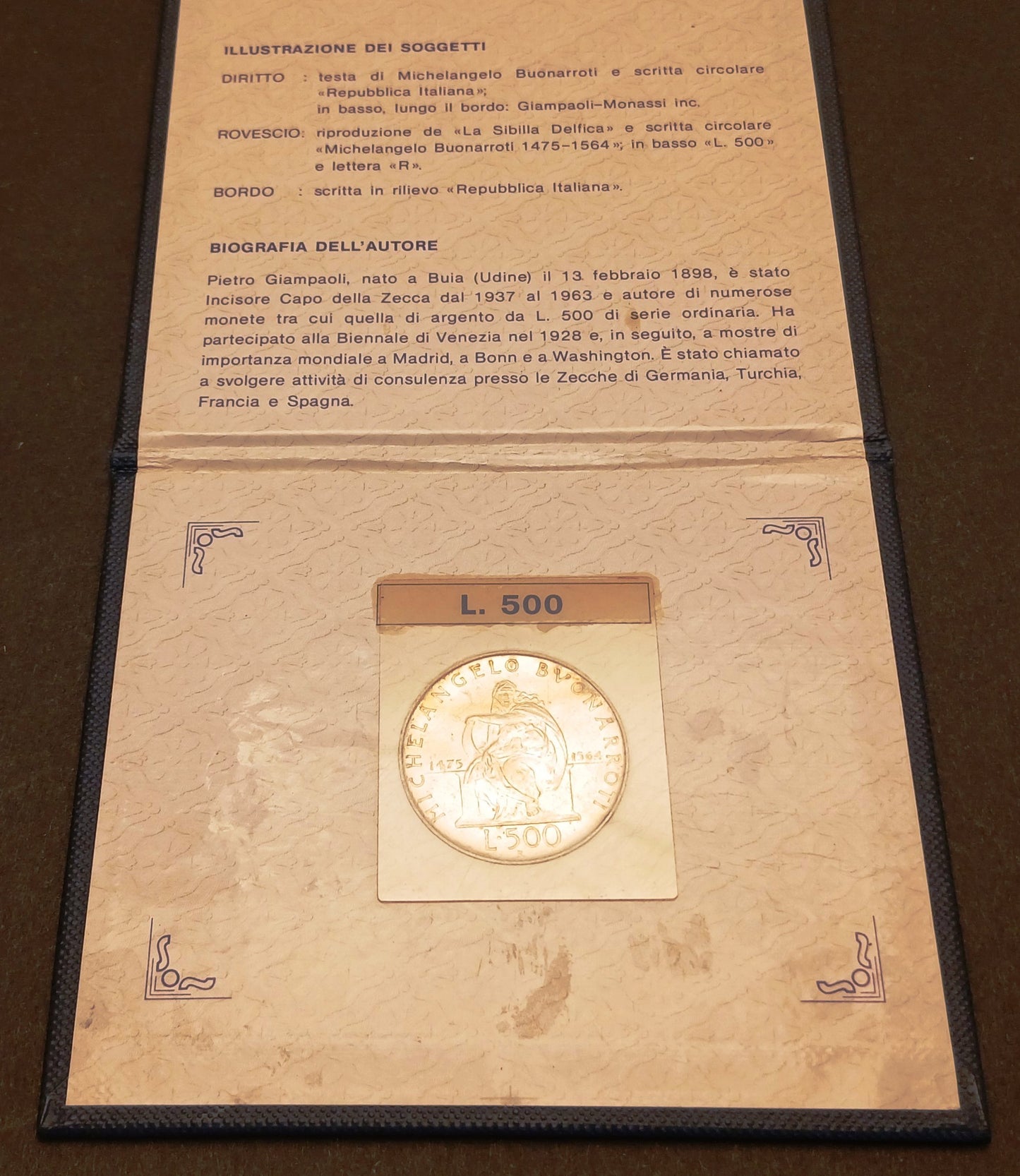 CB- Moneta commemorativa V centenario nascita Michelangelo Buonarroti - GTTS256