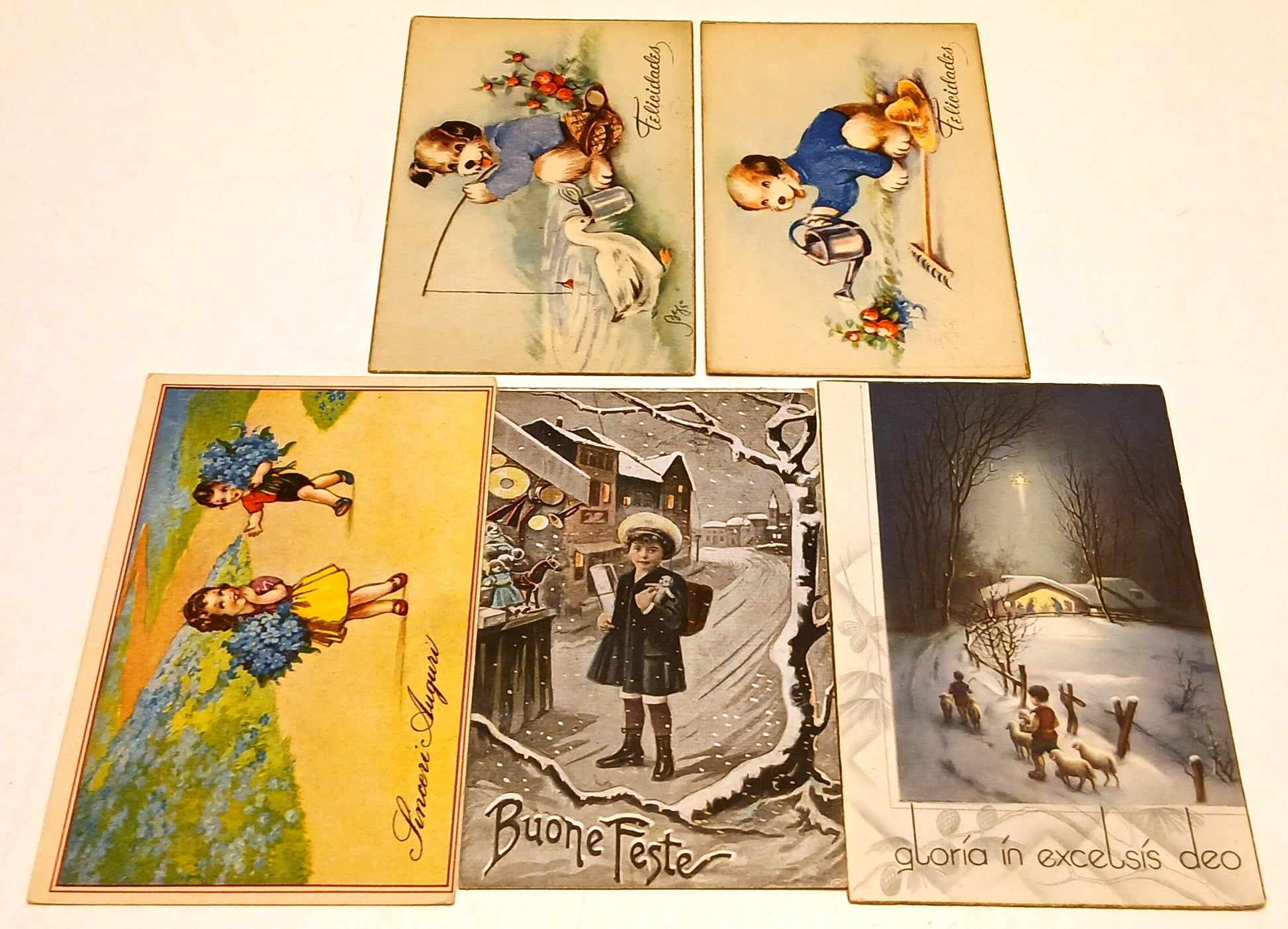CC- Cartolina - Lotto 5 cartoline Buone Feste Felicidades - RVSz190