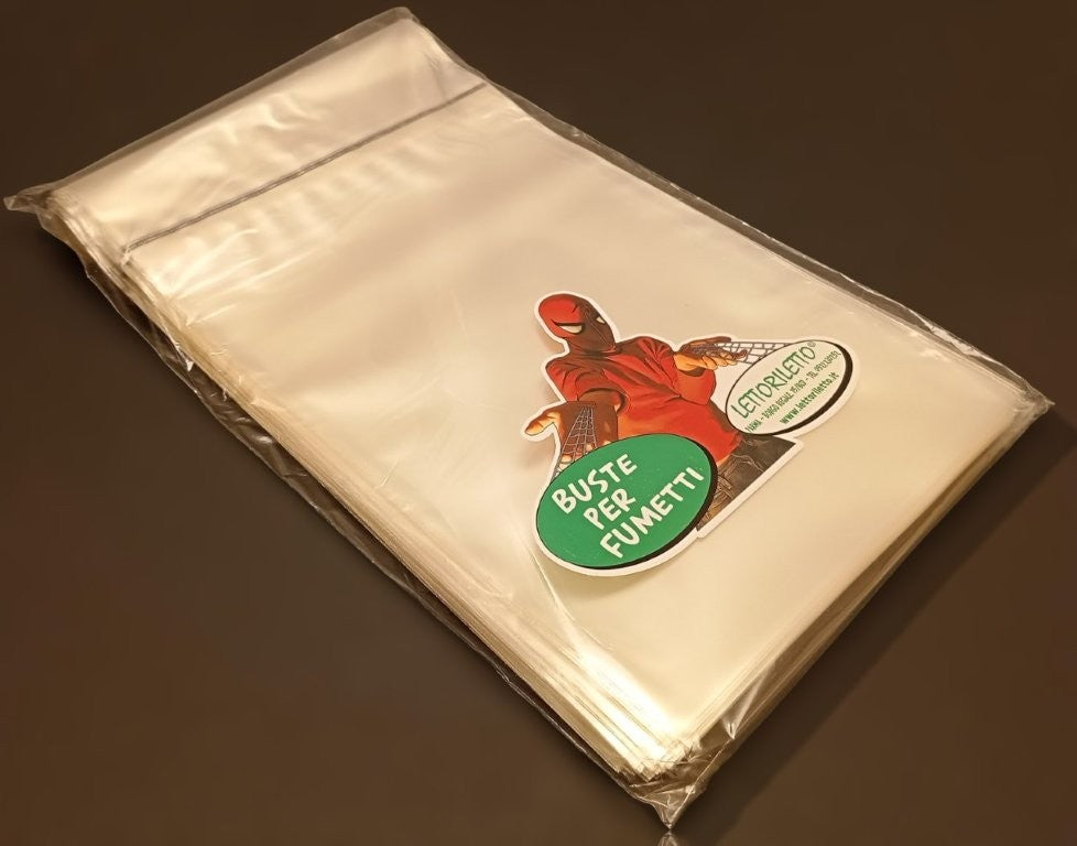 GGB- Buste per fumetti con linguetta removibile 100 pezzi - scegli il formato - V26