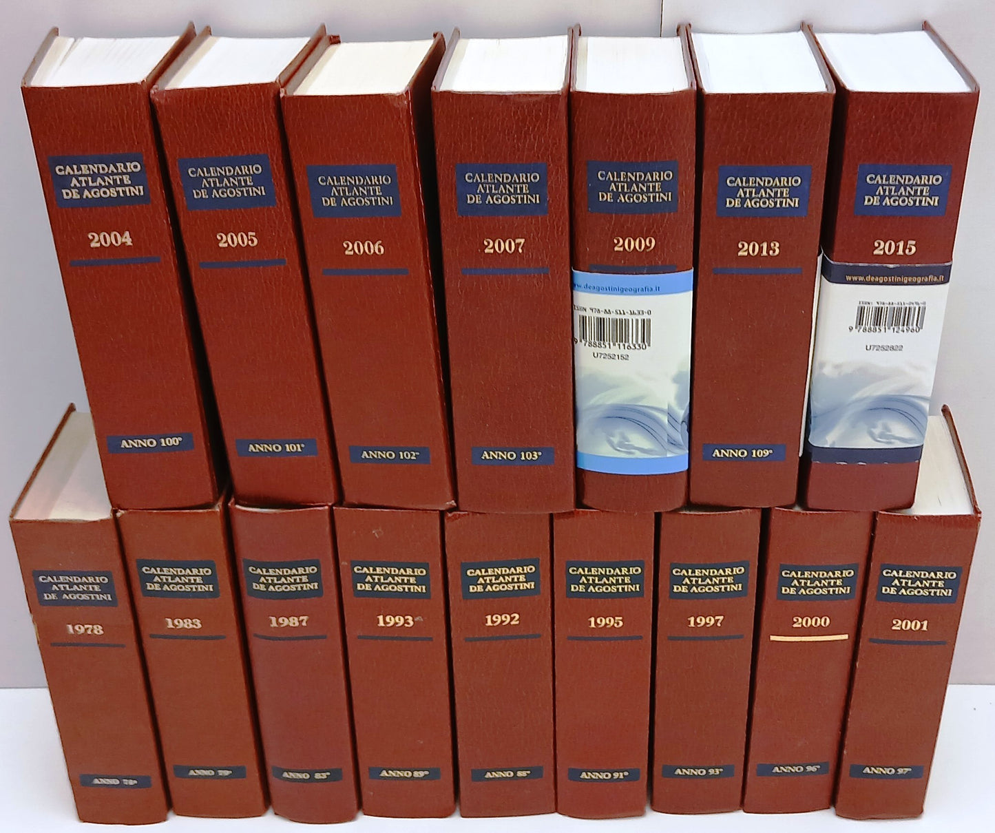 LZ- LOTTO 19 VOLUMI CALENDARIO ATLANTE DE AGOSTINI 1904/1906 1978/2015 - BLCP96