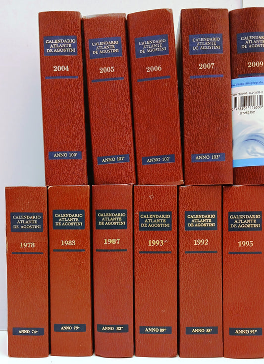 LZ- LOTTO 19 VOLUMI CALENDARIO ATLANTE DE AGOSTINI 1904/1906 1978/2015 - BLCP96