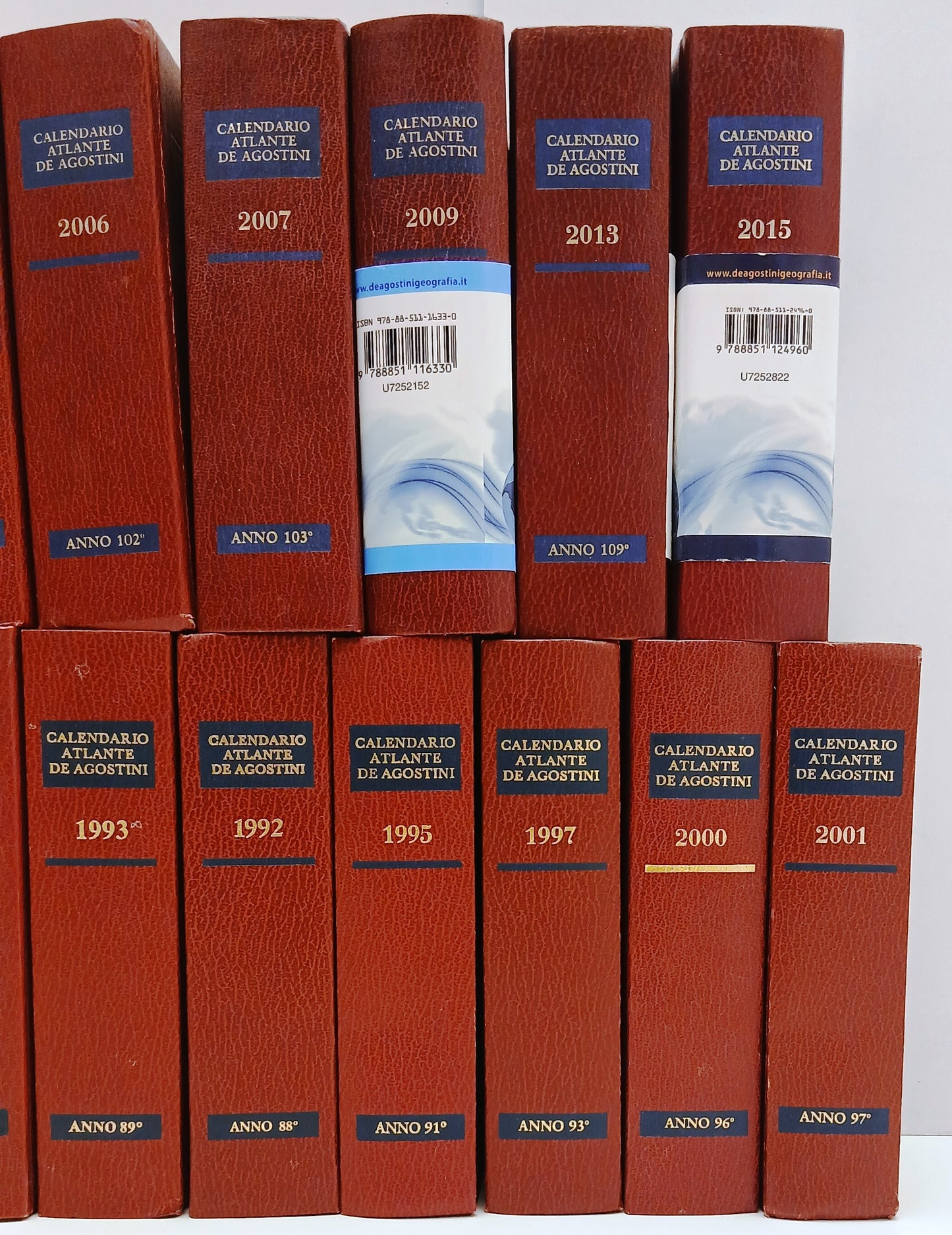 LZ- LOTTO 19 VOLUMI CALENDARIO ATLANTE DE AGOSTINI 1904/1906 1978/2015 - BLCP96